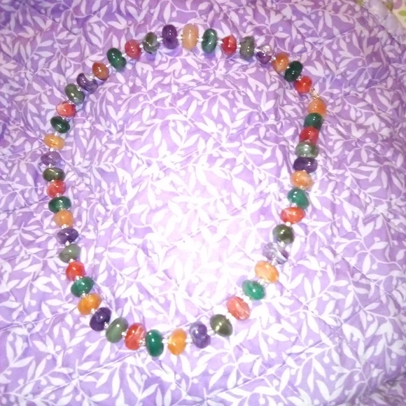 Avon 1980's Lucite Vibrant Gemstone Necklace - Picture 5 of 5